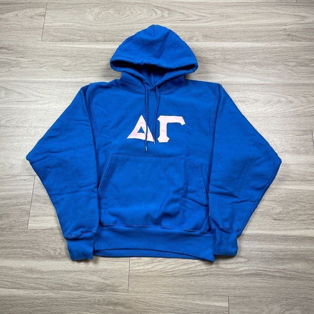 Champion Hoodie Mens Small Blue Reverse Weave Heavy Fleece